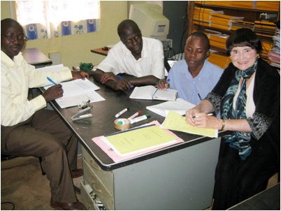 Dr. Doris Duncan in Kampala, Uganda with representatives from Kyambogo University and Logel Project